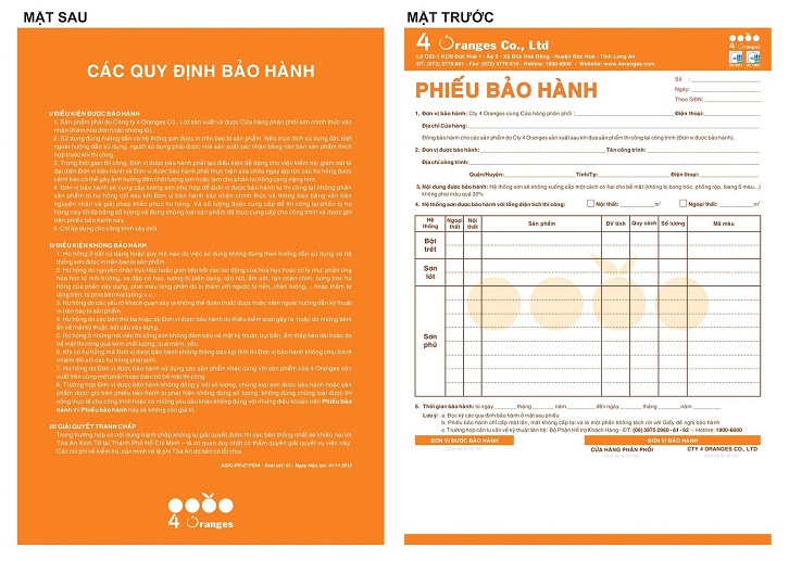 Kỹ thuất in phiếu bảo hành