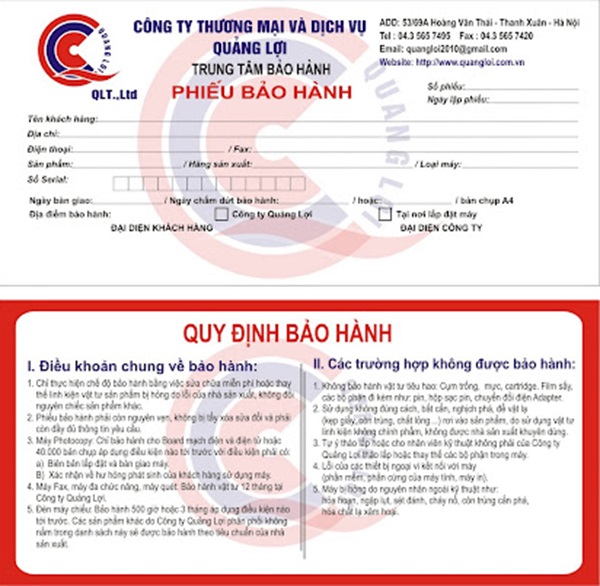 Tại sao nên chọn in phiếu bảo hành giá rẻ?