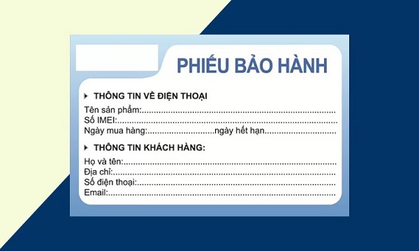 Các loại phiếu bảo hành phổ biến
