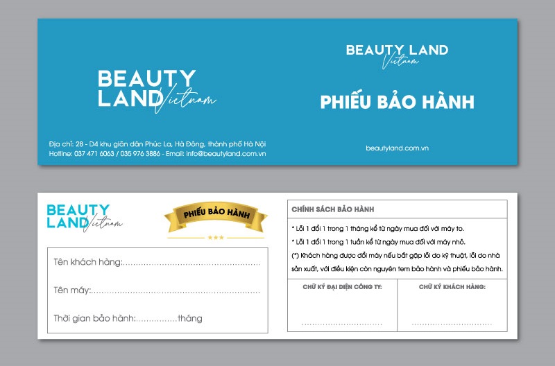 Mẫu phiếu bảo hành chuyên nghiệp