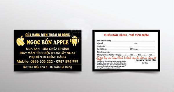 Mẫu phiếu bảo hành chuyên nghiệp