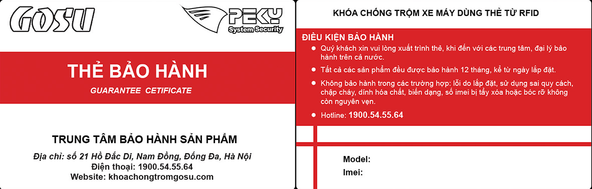 Mẫu phiếu bảo hành chuyên nghiệp