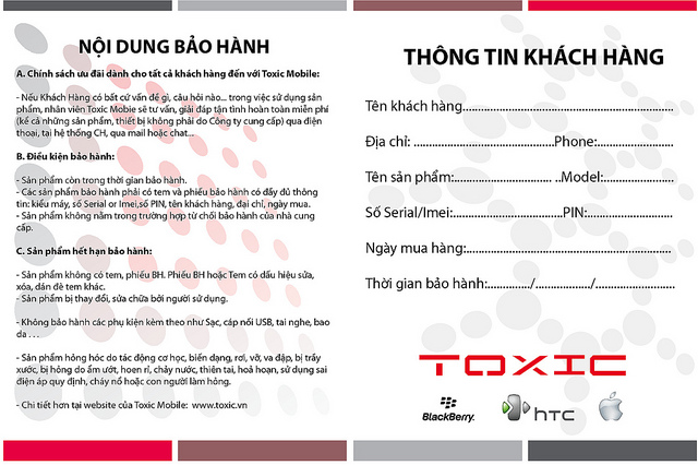 Mẫu phiếu bảo hành chuyên nghiệp