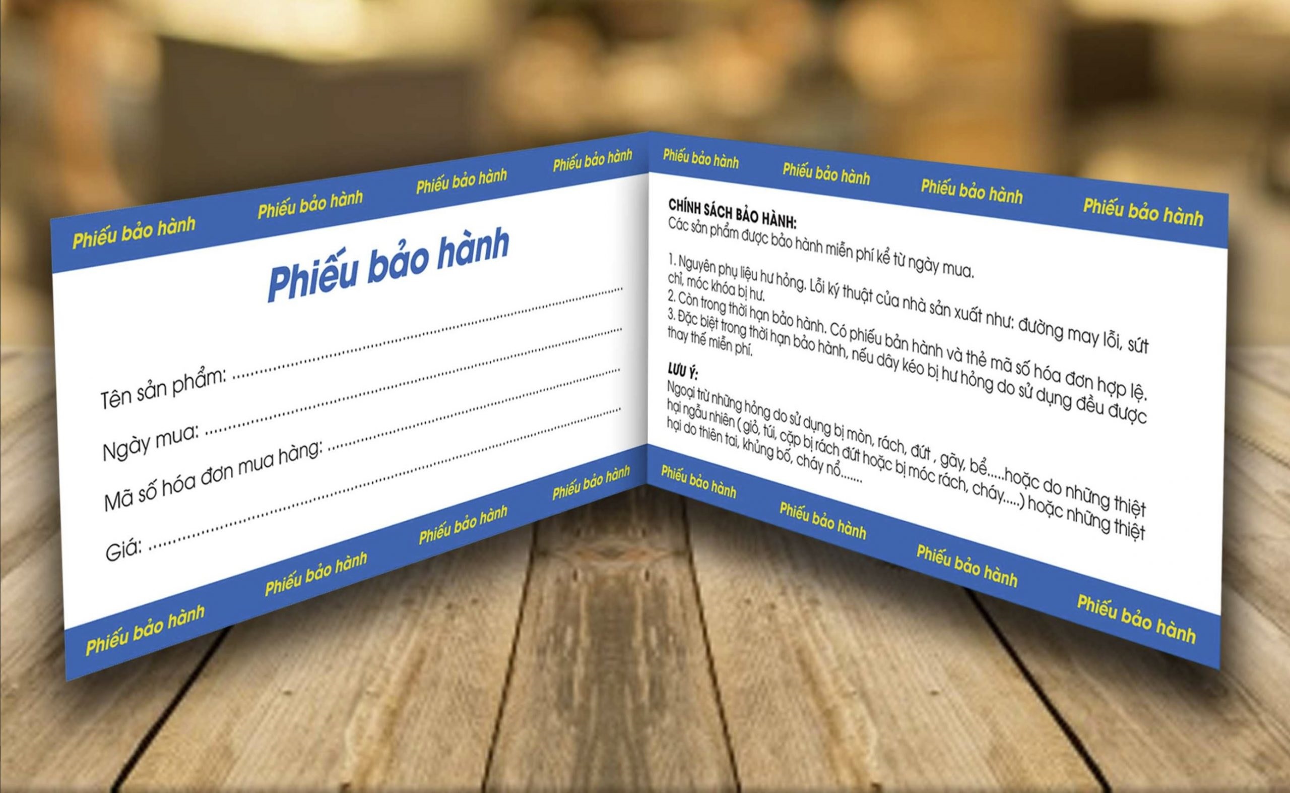 Mẫu phiếu bảo hành chuyên nghiệp