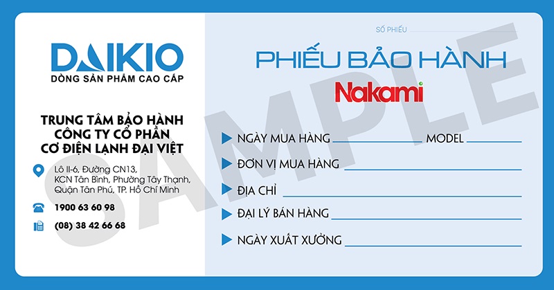 Mẫu phiếu bảo hành chuyên nghiệp